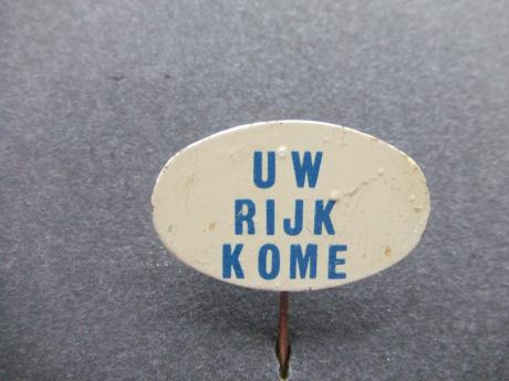 Uw Rijk Kome religie blauw